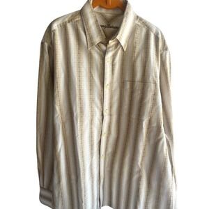 Tommy Bahama‎ Western Striped Star Pattern Button Cotton Long Sleeve Shirt Large